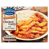 Kershaws - Chip Shop Chicken Curry with Rice & Chips - 460g chicken curry with rice and chips.